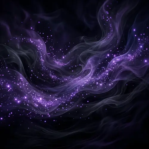 Mystical Black Background with Ethereal Purple Sparkles