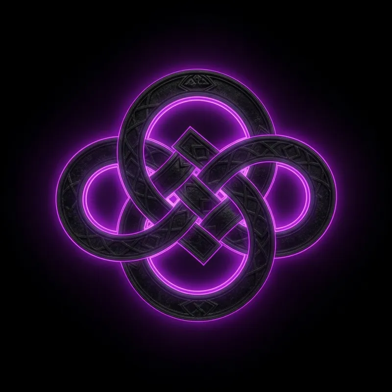 Gothic Endless Knot with Neon Purple Outline