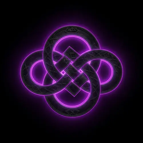 Gothic Endless Knot with Neon Purple Outline