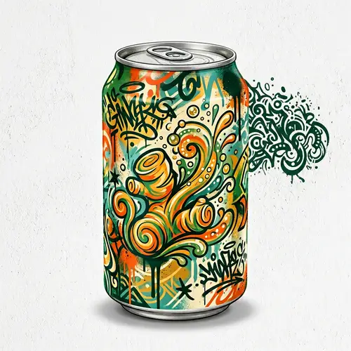 Vibrant Ginger Ale Can Illustration