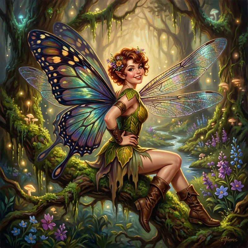 Majestic Pixie Pin-Up Art by Gervasio Gallardo