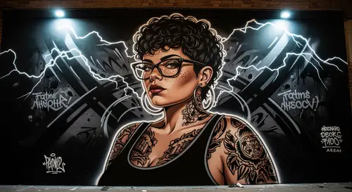 Empowering Graffiti Art of a Resilient Woman