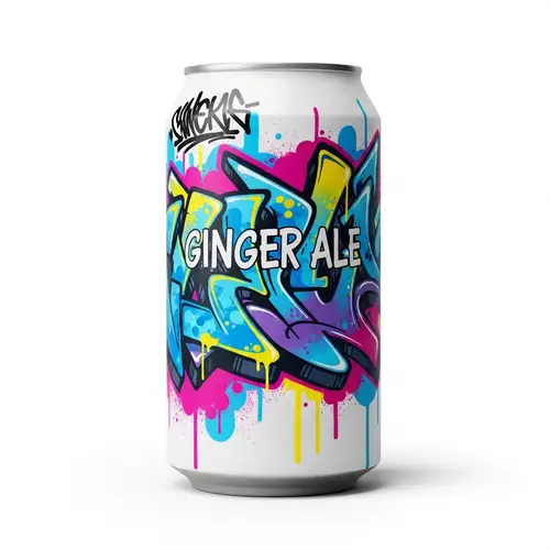 Vibrant Ginger Ale Can Illustration