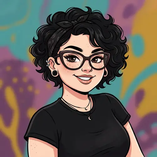 Confident Alternative Style Cartoon Woman Illustration