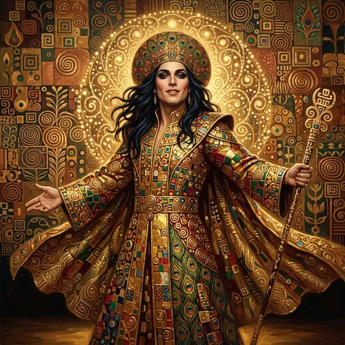 Flamboyant Art Nouveau Stage Performer Digital Painting