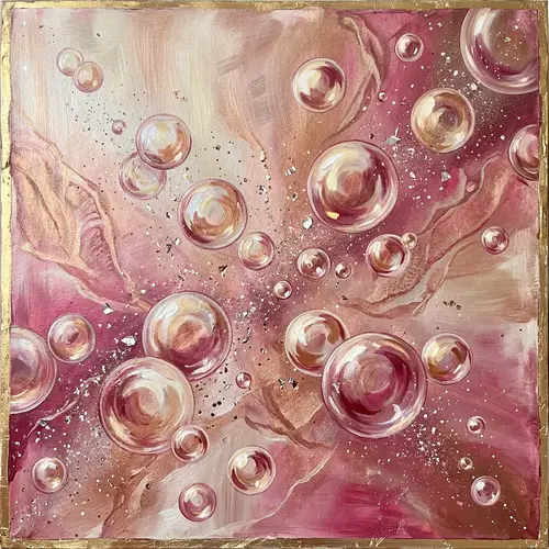 Elegant Bubble Art in Metallic Hues