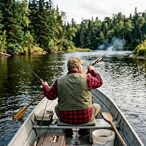 Grandfather Fishing and Shooting on the River