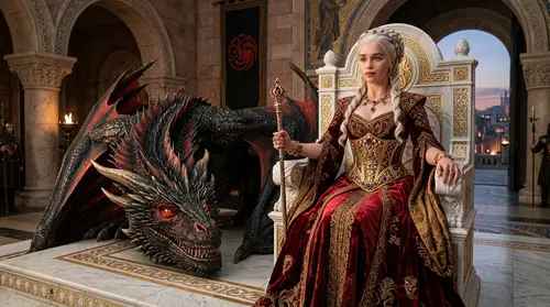 Regal Daenerys Targaryen Portrait in 4K Resolution