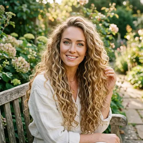 Gorgeous 32-Year-Old Woman with Long Blondish Curls