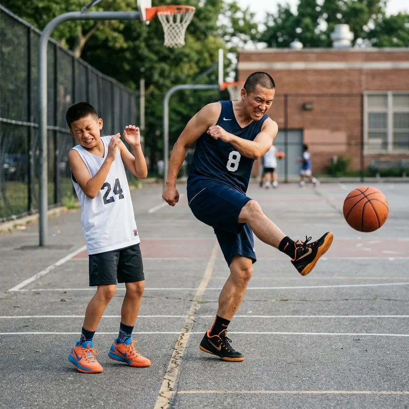 Basketball Player Kicks Son In Groin Brutally Basketball Player Kicks Son In Groin Brutally