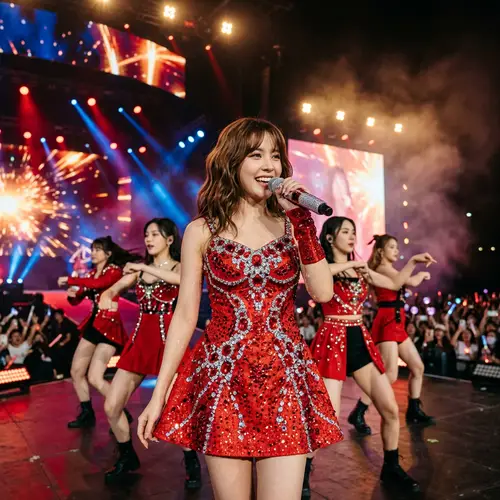 Jennie BLACKPINK Kpop Star | Red Dress Concert Performance