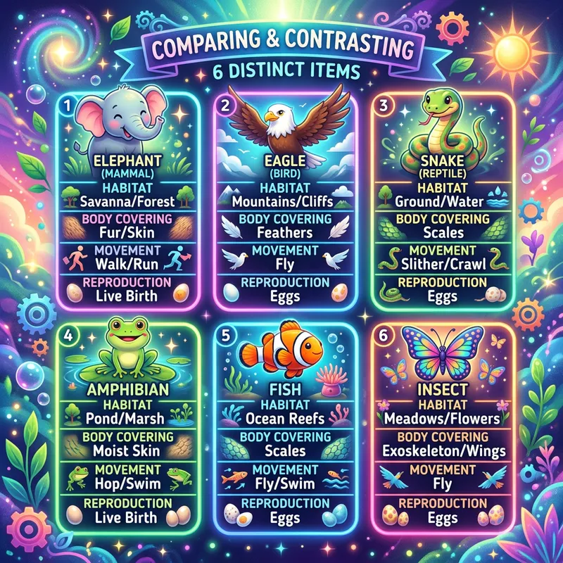 Creative Graphic Comparison: Vibrant Contrasting Artwork