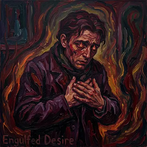 Engulfed Desire - Intense Artwork Symbolizing Passion and Desire