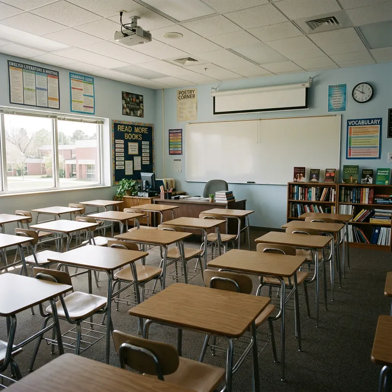 Empty English Classroom Design