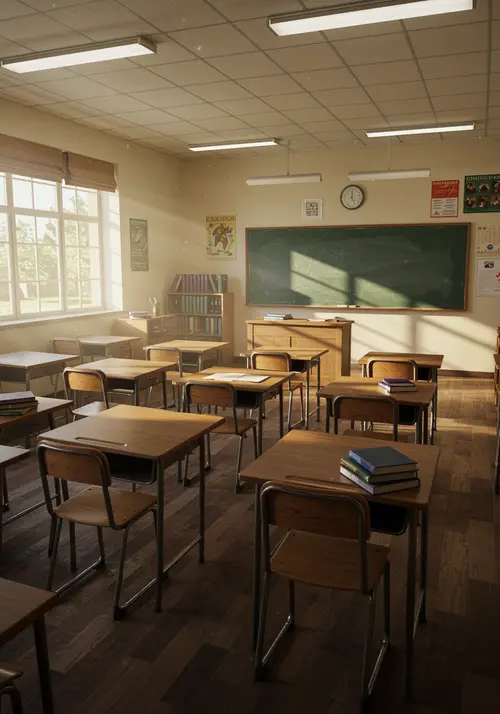 Empty English Classroom Design