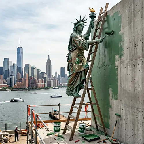 Statue of Liberty Painting Wall with Roller - Unique Artwork View
