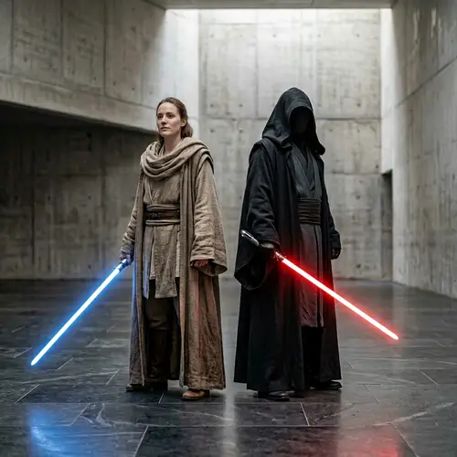 Light Side and Dark Side Jedi Back-to-Back Minimalism