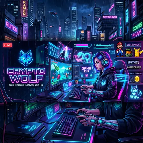 Cyberpunk Gamer Profile Banner Design