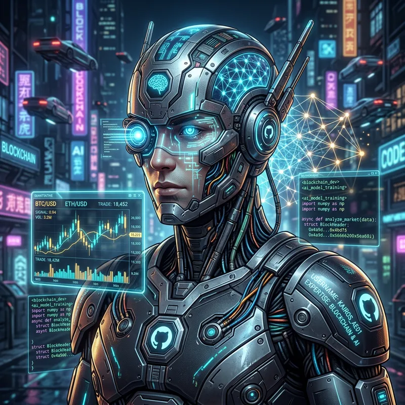 Futuristic Blockchain & AI Expert Avatar Design