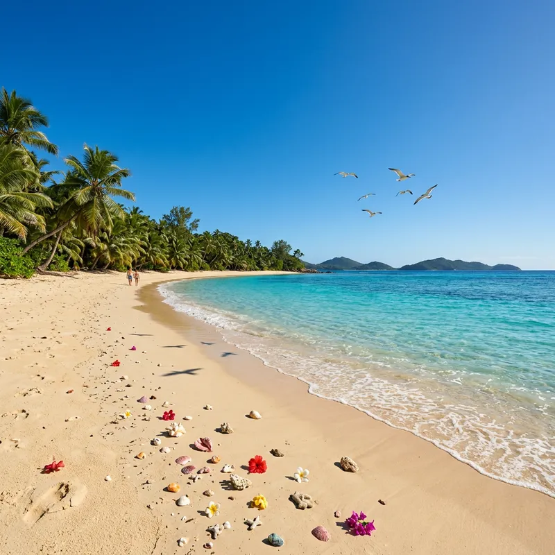 Realistic Cream Beach Landscapes - Pristine Paradise Views