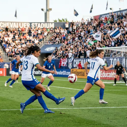 Soccer Player Number 13 Making Pass to Teammate Number 11