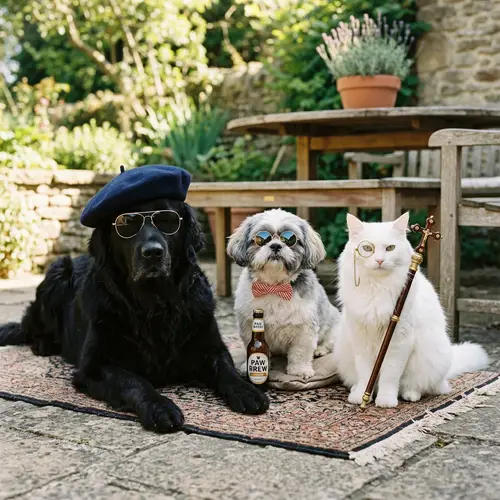 Pet Accessories: Stylish Golden Retriever, Shih Tzu, and Cat