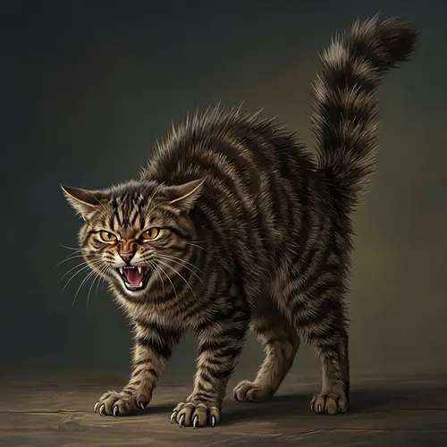 Detailed Illustration of Angry Feline | Artwork Showcase