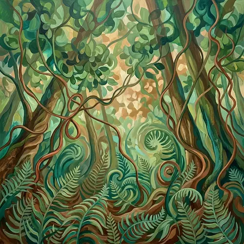 Abstract Rainforest Art: Lush & Vibrant Imagery