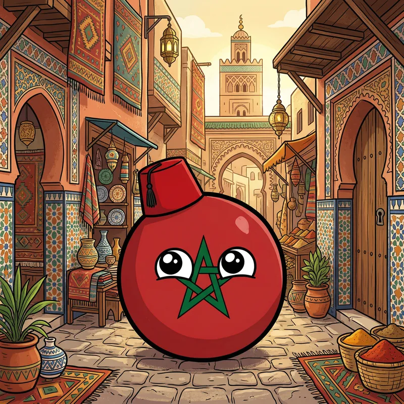 2D Countryball of Morocco with No Mouth