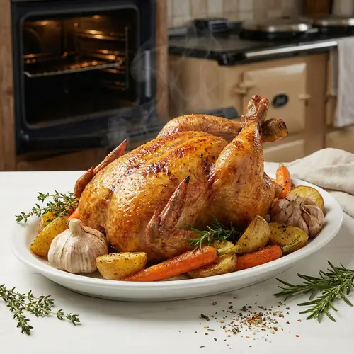 Delicious Baked Chicken on Plate | Freshly Cooked Entree