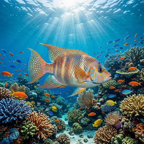 Vibrant Fish Undersea: Multicolored Beauty and Marine Life