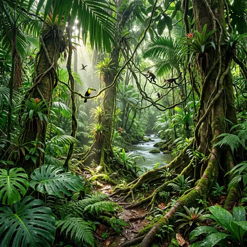 Tropical Jungle Adventure: Lush Canopy & Exotic Wildlife