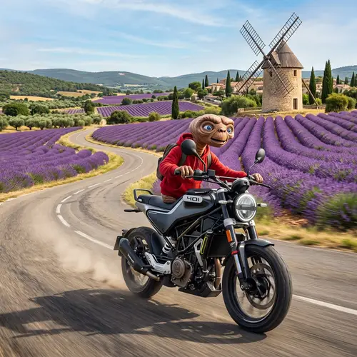 Happy E.T. on Husqvarna 401 in Provence