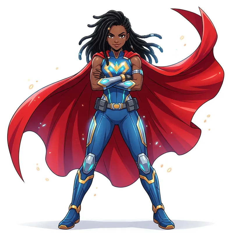 Dynamic African American Female Marvel Superhero Illustration