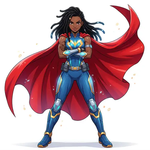 Dynamic African American Female Marvel Superhero Illustration