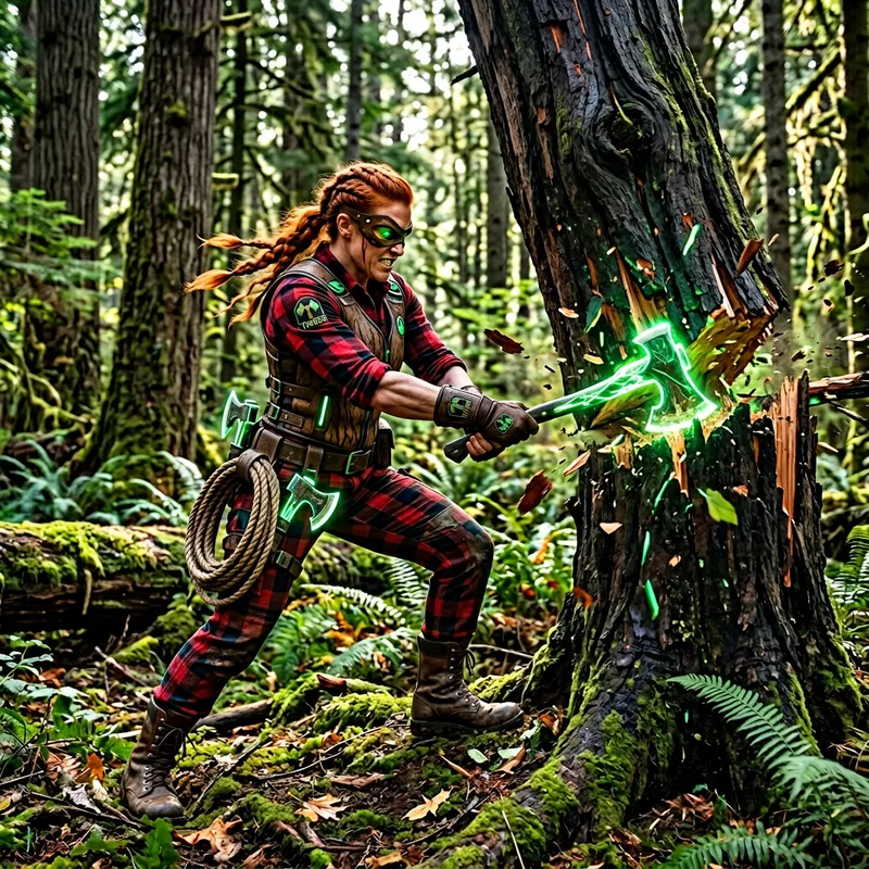 Female Lumberjack Superhero: The Ultimate Nature Protector Female Lumberjack Superhero: The Ultimate Nature Protector