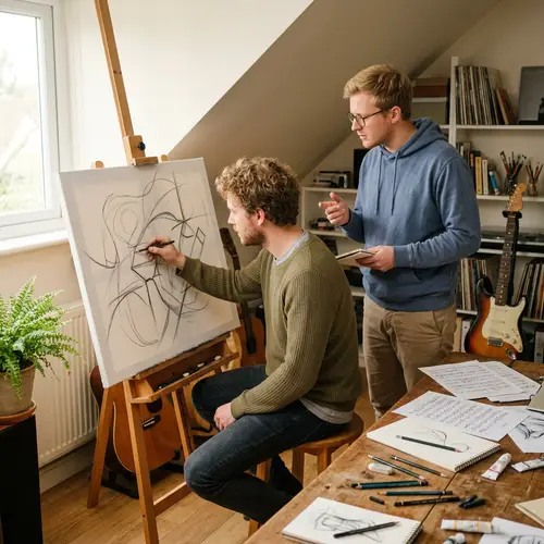 Phil and Tim Hanseroth Creating Art Together