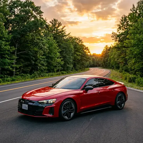 Modern Red Car | Aerodynamic Design | Sunset Scene