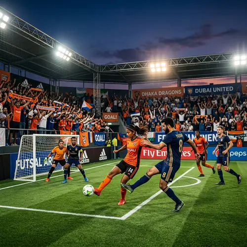 Futsal Stadium Soccer Football: Intense Match and Passionate Spectators