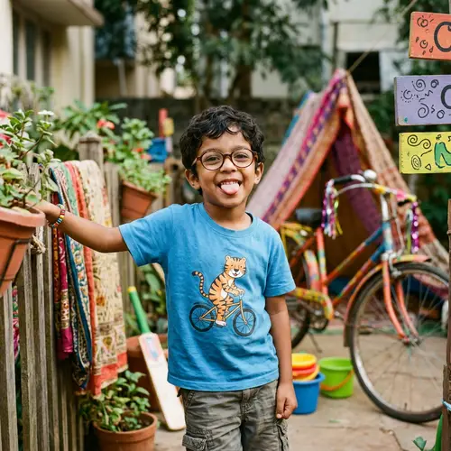 Playful South Asian Boy Sticking Tongue Out | Adventure Spirit