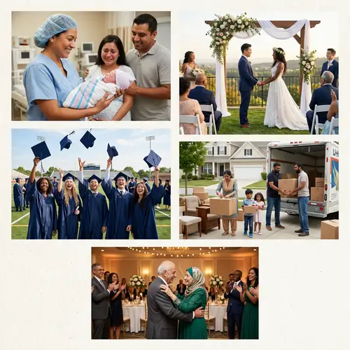 Life's Milestones - Birth, Wedding, Graduation, Moving, Anniversary