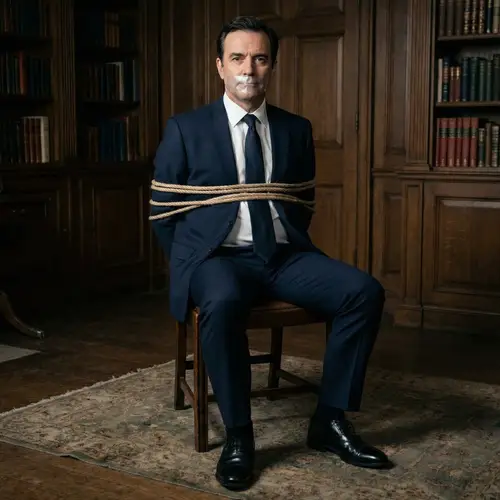 Gentleman Bound in Suit - A Portrait of Resilience