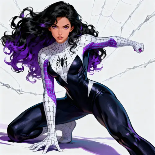 Stunning Spider Woman with Curly Hair