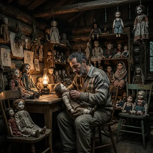 Creepy Doll Collection in Isolated Forest Cabin