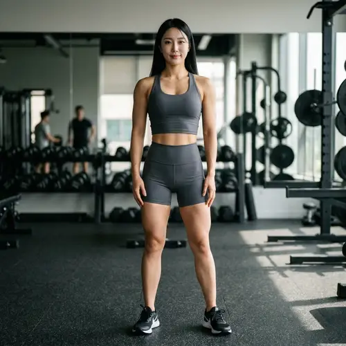 Korean Fitness Model: Hourglass Figure & Gym Confidence