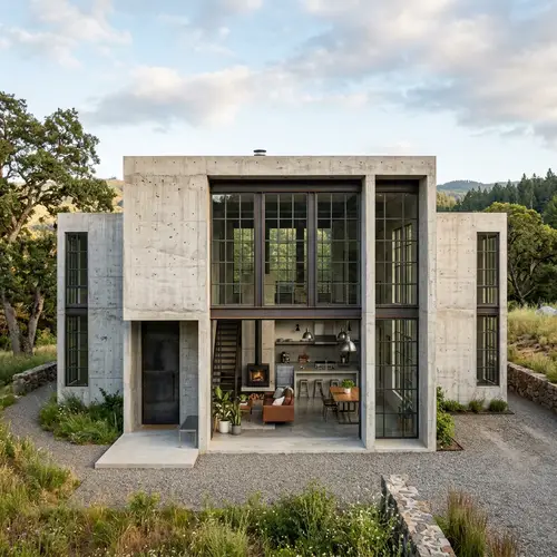 Industrial Loft Home Design: Raw Concrete Elegance