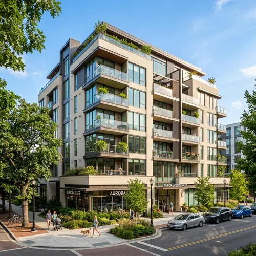 Modern Apartment Building with Stylish Design