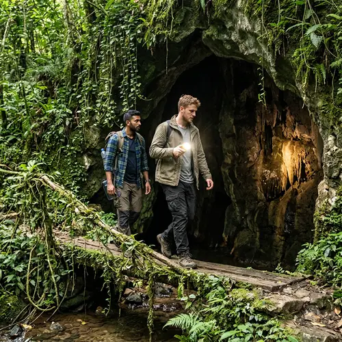 Exploring the Mysterious Cave Together - Tim and Rocky's Adventure