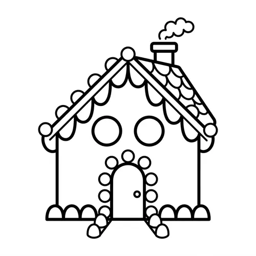 Gingerbread House Coloring Page for Kids