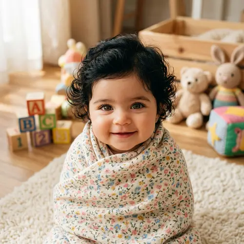 Charming Baby Girl Portrait in Pastel Blanket